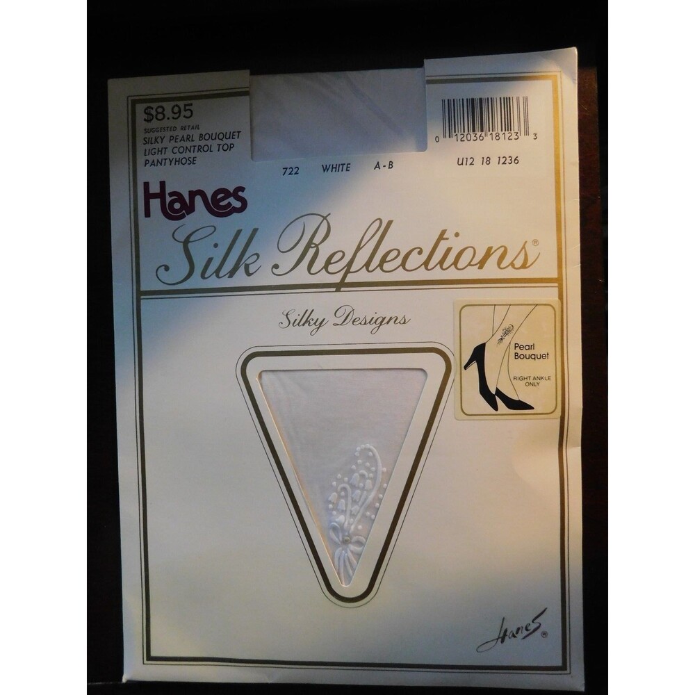 Hanes Silk Reflections Light Control Top Pantyhose Size A-B Silky Pearl Bouquet